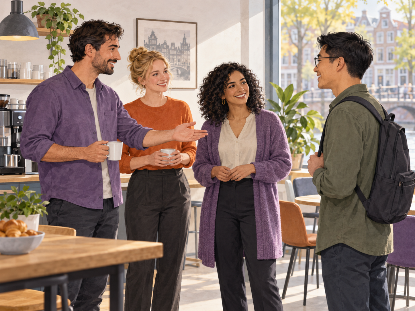 Colleagues introducing a new person in a workplace
